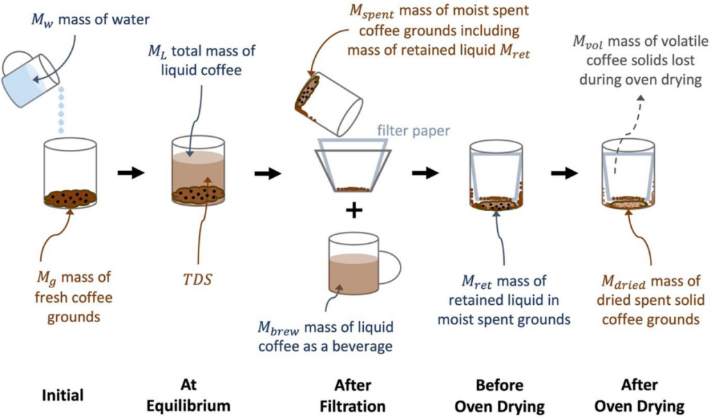 Coffee extraction stages diagram