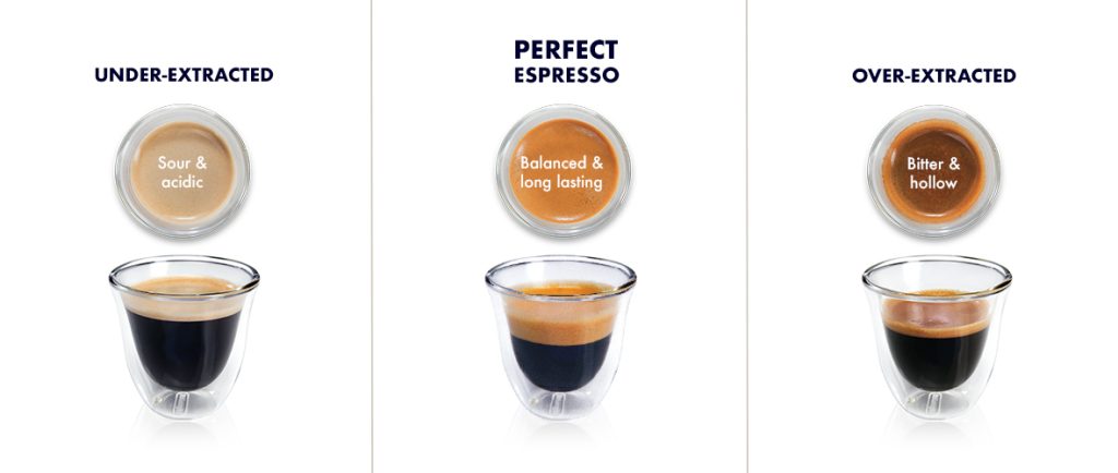 Coffee extraction balance curve illustration