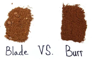 Comparison of burr grinder vs blade grinder particle distribution