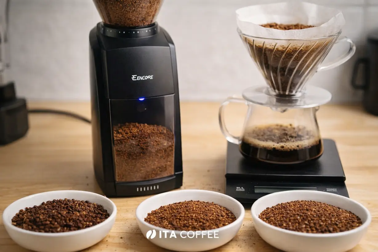 Baratza Encore grind consistency for pour over medium grind analysis