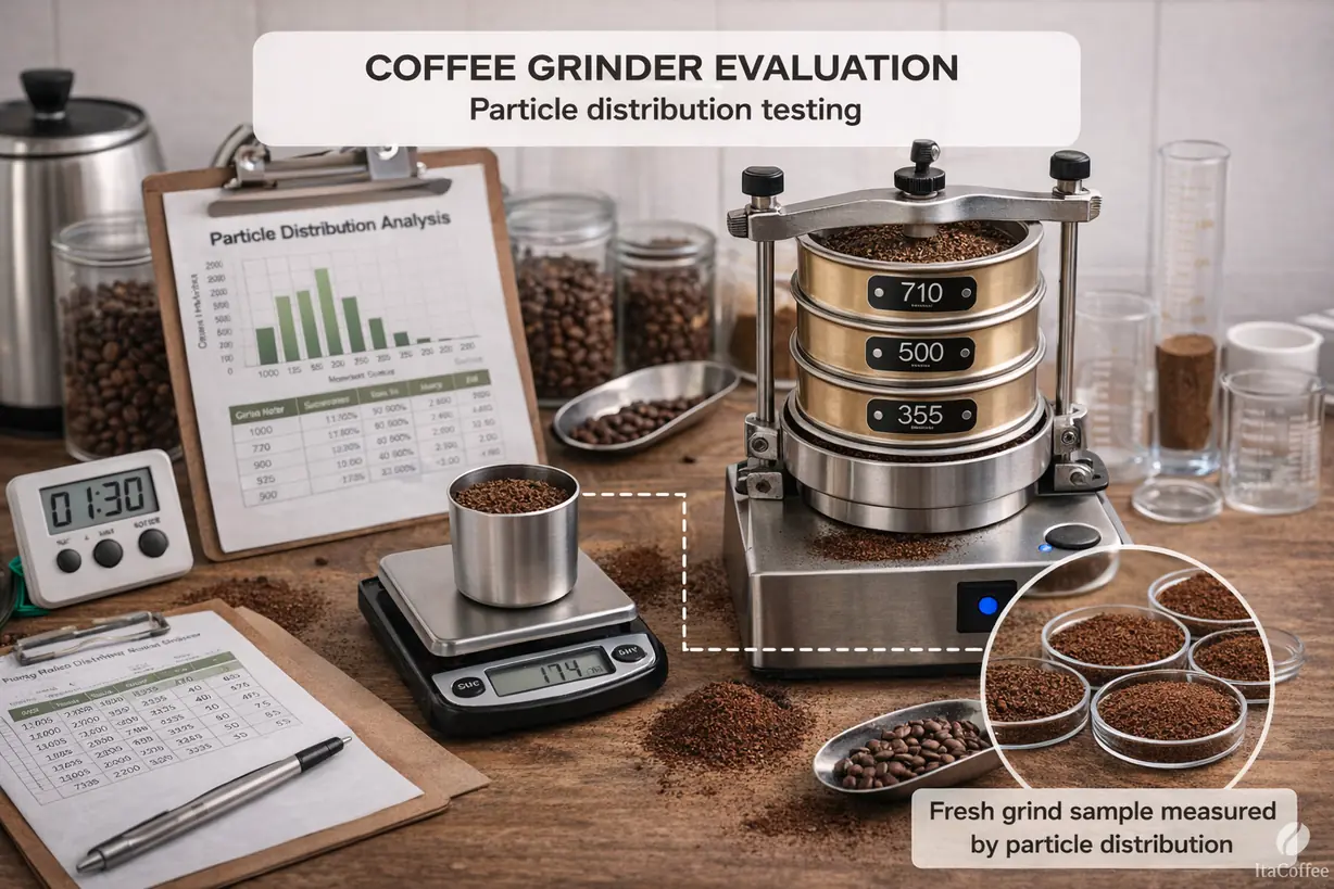 Best Budget Coffee Grinders evaluation using particle distribution testing method