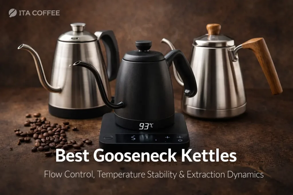 best gooseneck kettles comparison electric and stovetop with temperature control and pour over setup