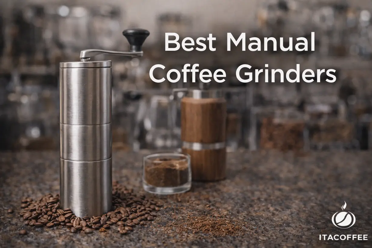 Best Manual Coffee Grinders with stainless steel and wooden hand grinders and fresh coffee beans