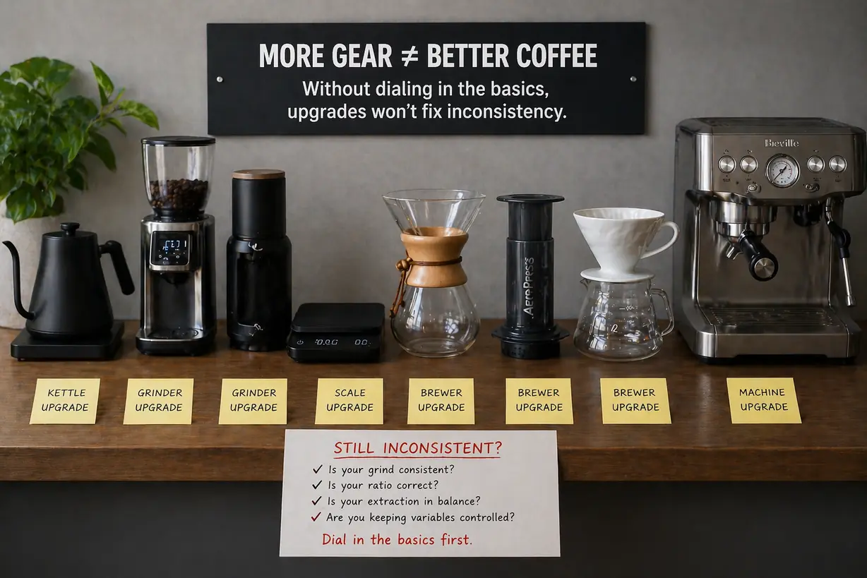 coffee gear upgrades without improved extraction results concept