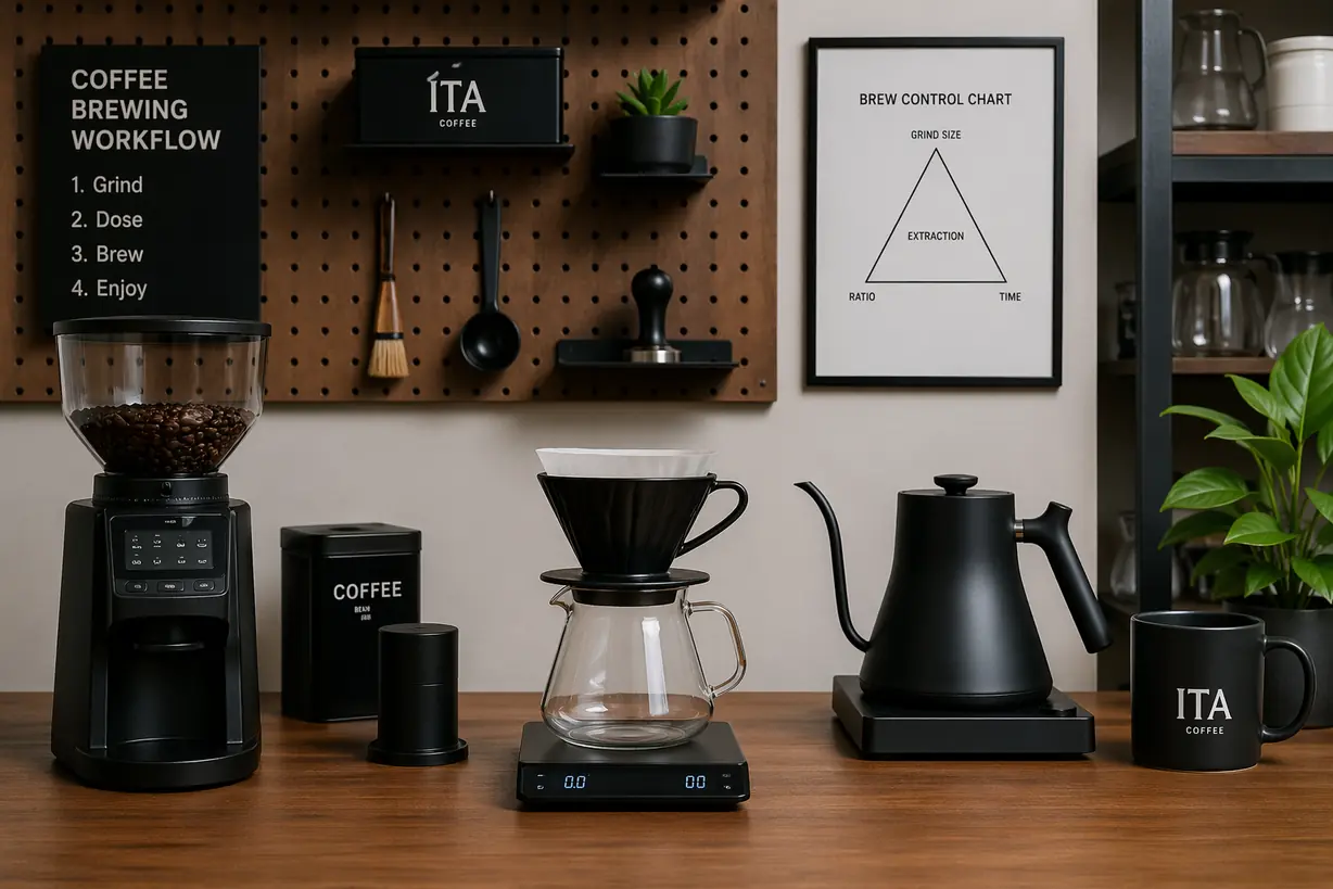 well structured coffee setup optimized for brewing workflow and extraction control
